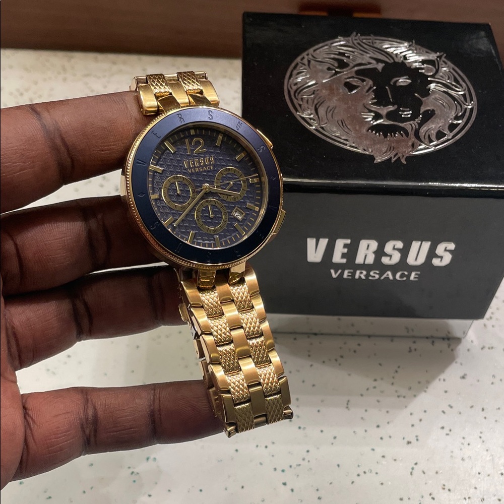 Versus Versace Men's Watch in Gold and Navy